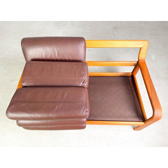 Wood Mid-Century 2-Seater Sofa in Teak and Leather from L. Olsen & Søn For Sale - Image 7 of 8