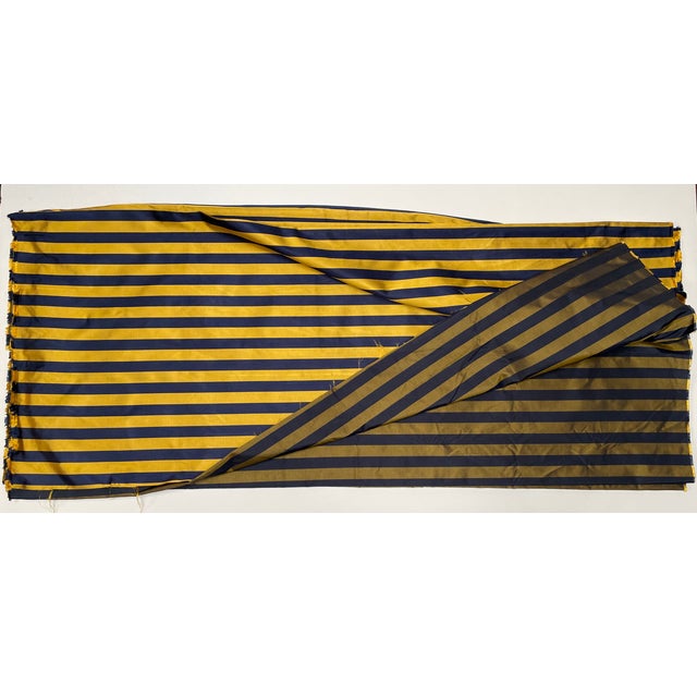 Traditional Ralph Lauren Tie Silk Yarn-Dyed Stripe Upholstery Fabric - Six Yards For Sale - Image 3 of 3