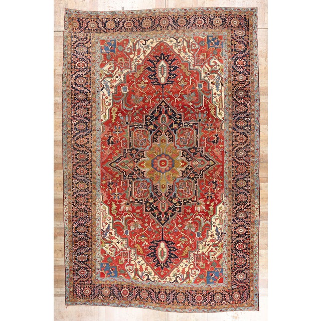 Late 19th Century Persian Serapi Rug, 12'00 X 18'04 For Sale - Image 10 of 10