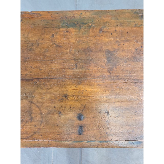 Antique 19th Century German or Austrian Original Blue Painted Pine Blanket Chest For Sale - Image 16 of 17