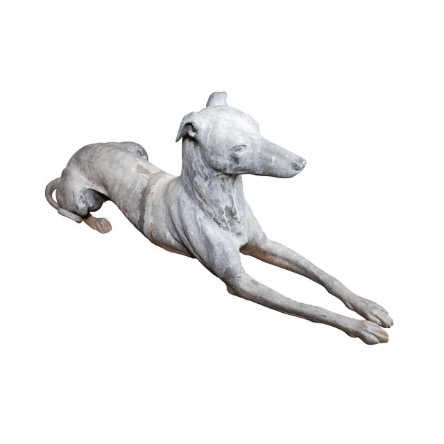 Life-Sized, Early 1900s, Recumbent Hounds - A Pair For Sale - Image 4 of 10