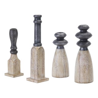 Contemporary Assorted Candle Holder Sticks (Set of 4) For Sale