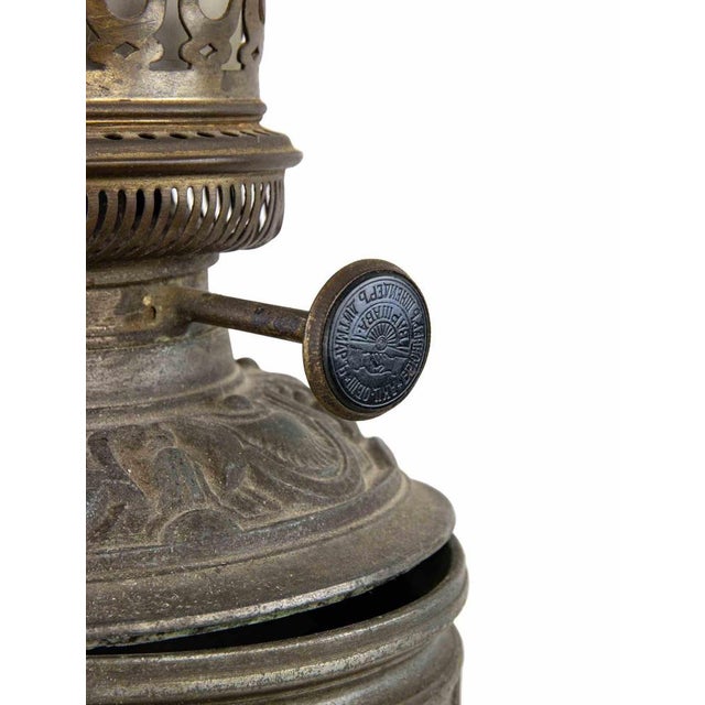 Vintage Italian Metal and Glass Table Lamp, Early 20th Century For Sale - Image 4 of 8