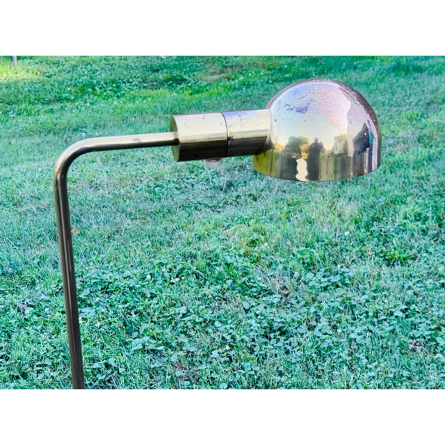 George Kovacs Vintage 1970s Brass Adjustable Floor Lamp by Casella Lighting Co For Sale - Image 4 of 7