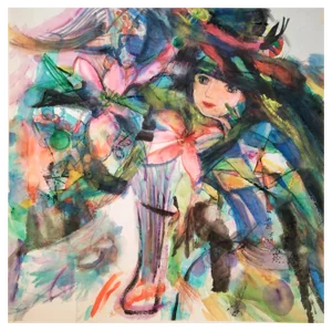 Li Qing-Yan, Girl Named as Lily, 2021, Ink on Paper