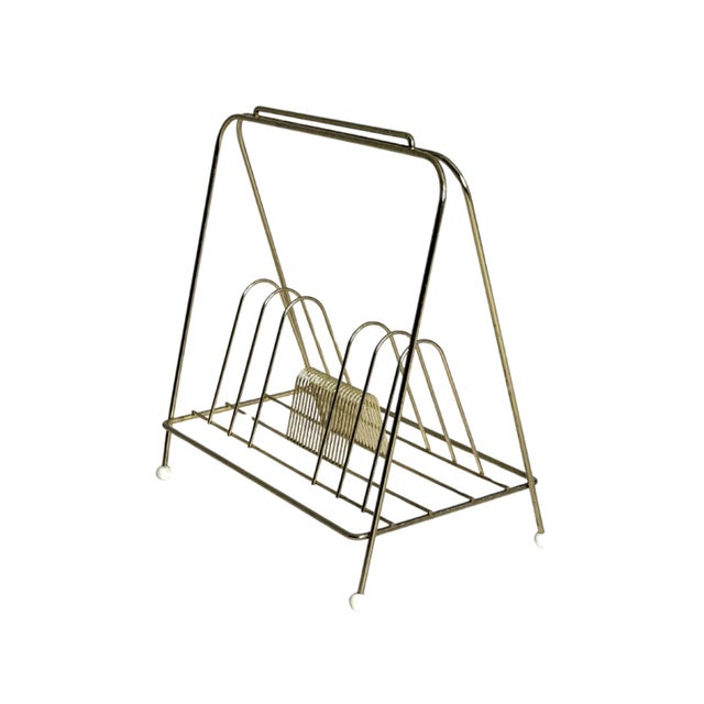 Gold Danish Magazine Rack, 1960s For Sale - Image 8 of 8