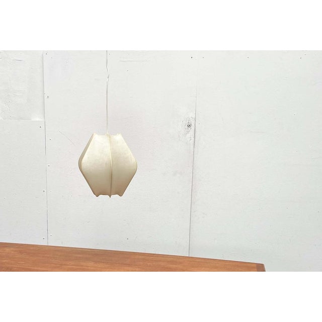 1960s Mid-Century Modern German Cocoon Pendant Lamp by Friedel Wauer for Goldkant Leuchten, 1960s For Sale - Image 5 of 18