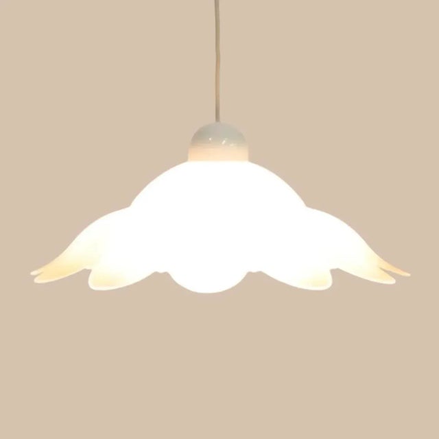 Mid-Century Modern Pink and White Glass Flower Pendant Light | Kromer Leuchten For Sale - Image 3 of 11