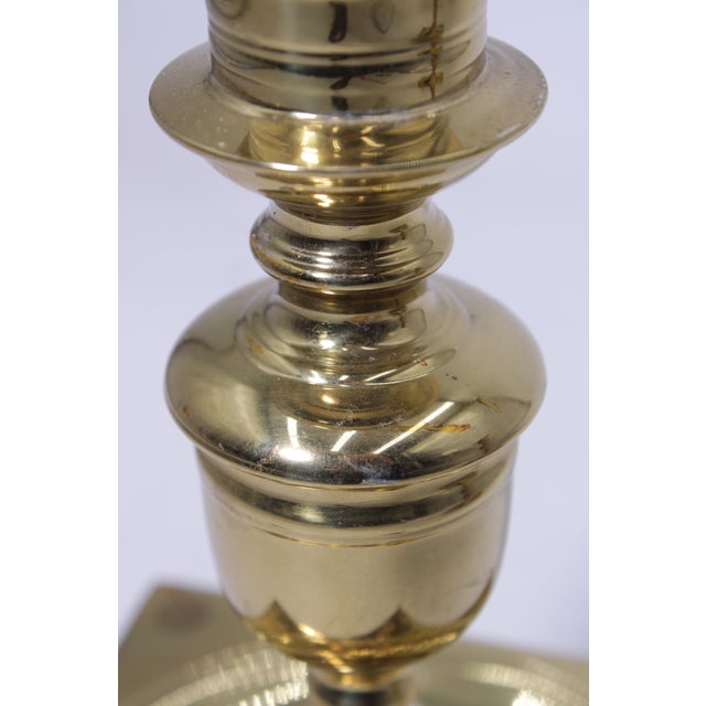 Pair of Virginia Metalcrafters Brass no.3053 Candlesticks For Sale - Image 9 of 17