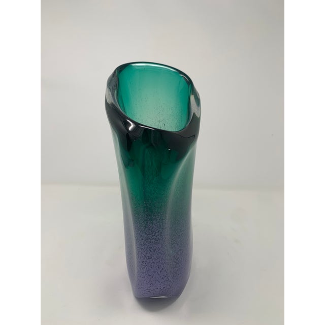 Late 20th Century Late 20th Century Asymmetric Speckled Murano Glass Vase For Sale - Image 5 of 12