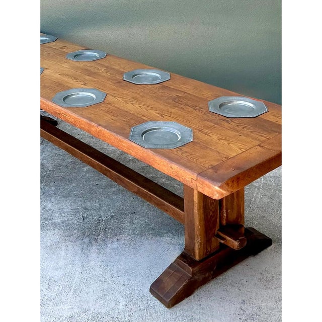 Vintage Monumental Metal Plate Refractory Monastery Table For Sale - Image 12 of 13