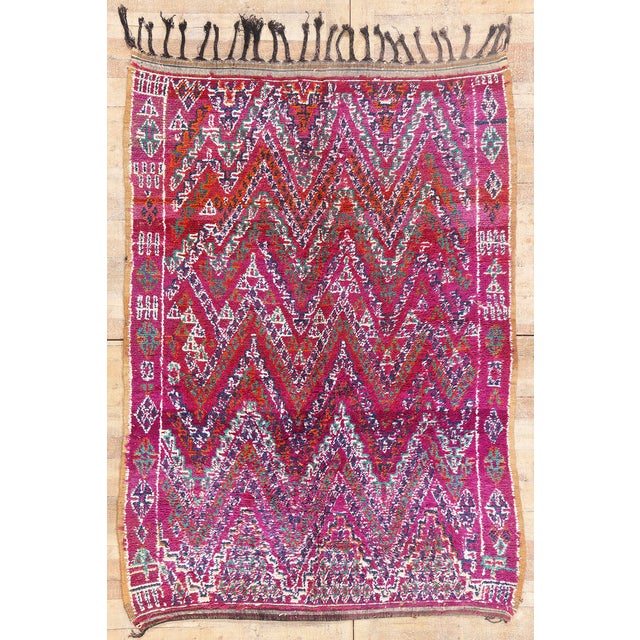 Vintage Zayane Beni M'Guild Moroccan Rug, 05'08 X 07'11 For Sale - Image 10 of 10