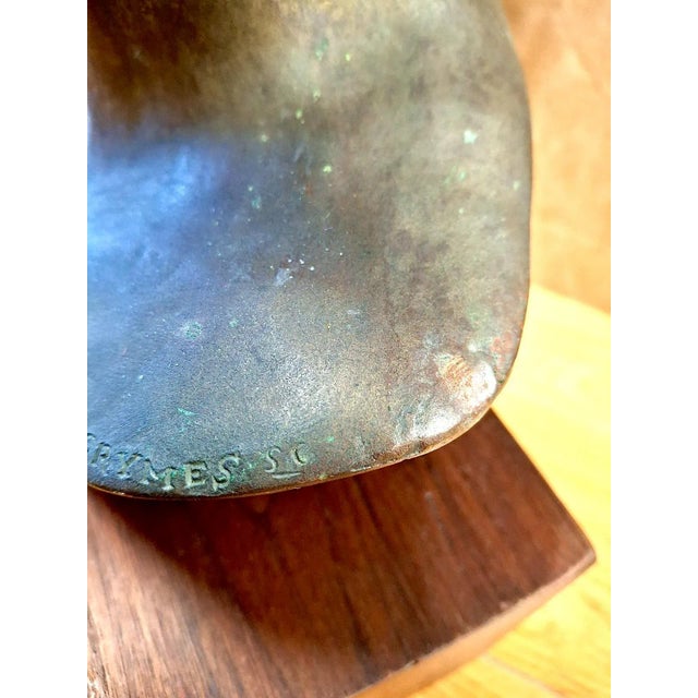 Early 20th-Century Female Bronze Bust on Stand by Oliver Grymes For Sale - Image 12 of 16