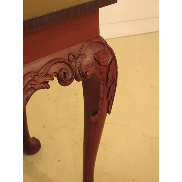 1980s Georgian Style Carved Mahogany Hall Table With Paw Feet For Sale - Image 9 of 13