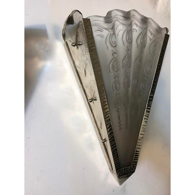 Art Deco French Art Deco Fan Sconces by Genet Et Michon - a Pair For Sale - Image 3 of 12