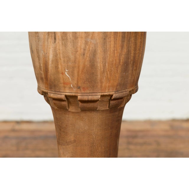 Brown Antique Thai Freestanding Ceremonial Drum with Natural Patina For Sale - Image 8 of 10