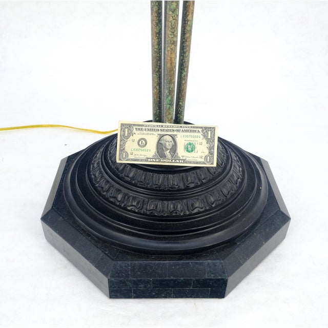 Large 24" Diameter Onyx Shade Black Marble Maitland Smith Floor Lamp MINT For Sale - Image 11 of 15