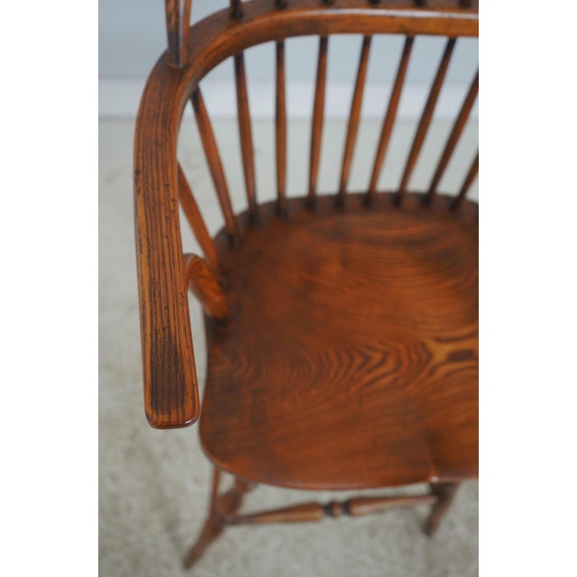 Wood Set of 4 English Windsor Style Swivel Bar Stools For Sale - Image 7 of 18