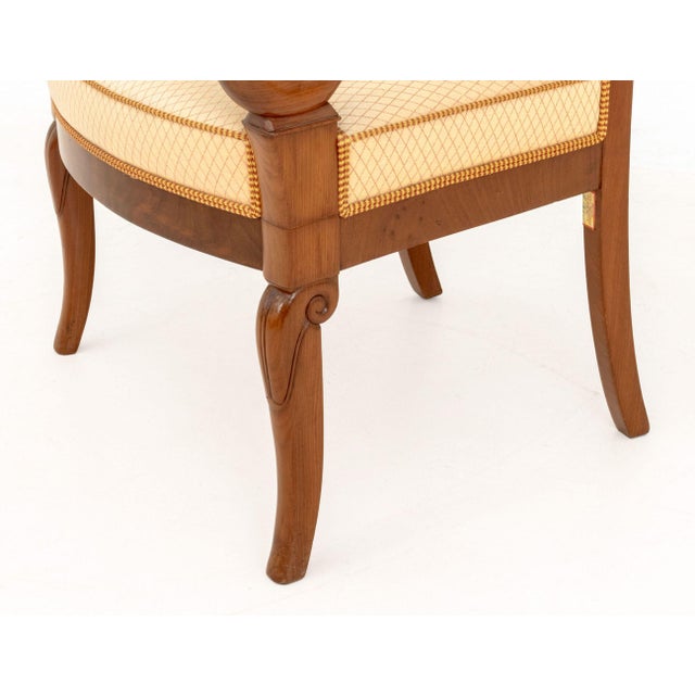 Louis Philippe Walnut Upholstered Fauteuils, Pair For Sale - Image 9 of 11