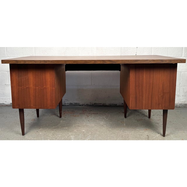 Wood Mid 20th Century Mid-Century Modern Writing Desk For Sale - Image 7 of 10