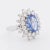 1960s Pompadour Ceylon Sapphire Ring 4.67 Carats No Heat and Diamonds, Size 7.5 For Sale - Image 5 of 6
