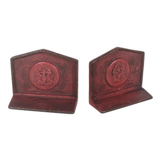 Vintage Cast Brass Bookends Book Ends or Door Stops Achilles Greek Mythology Made in Usa For Sale