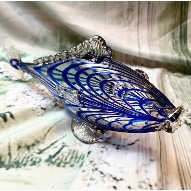 Blue Handmade Murano Glass Fish Figurine, Italy, 1970s For Sale - Image 8 of 8