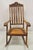 Vintage Anglo Indian Carved Teak Wood Rocking Chair Rocker. Item features solid wood frame, beautiful wood grain, nicely...