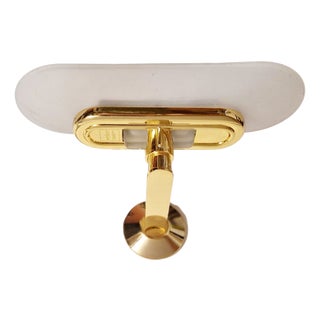Jill Wall Sconce in Polished Brass and Opaline Glass from Arteluce, Italy, 1970s For Sale