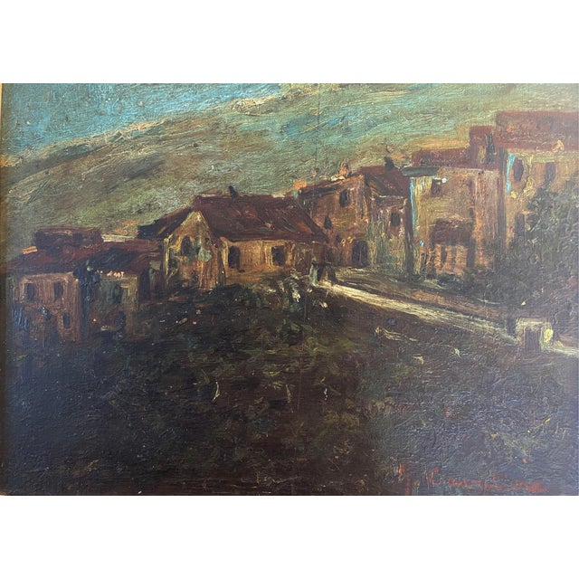 Old Oil on Wood Painting by the Brazilian Artist Jose Cavaliere For Sale - Image 10 of 11