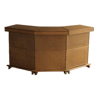 Vintage Bar in Rattan For Sale