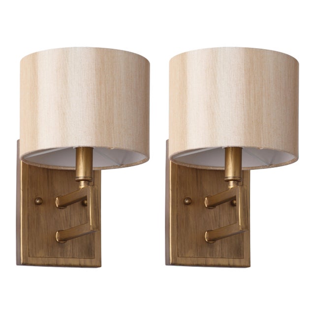 9.5 Inch H Sconce in Antique Gold - a Pair For Sale
