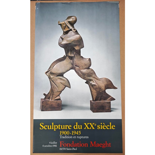 Original Unique Forms of Continuity in Space Maeght Poster by Umberto Boccioni, 1981 For Sale - Image 3 of 3