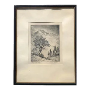 Lyman Byxbe Original Etching Longs Peak