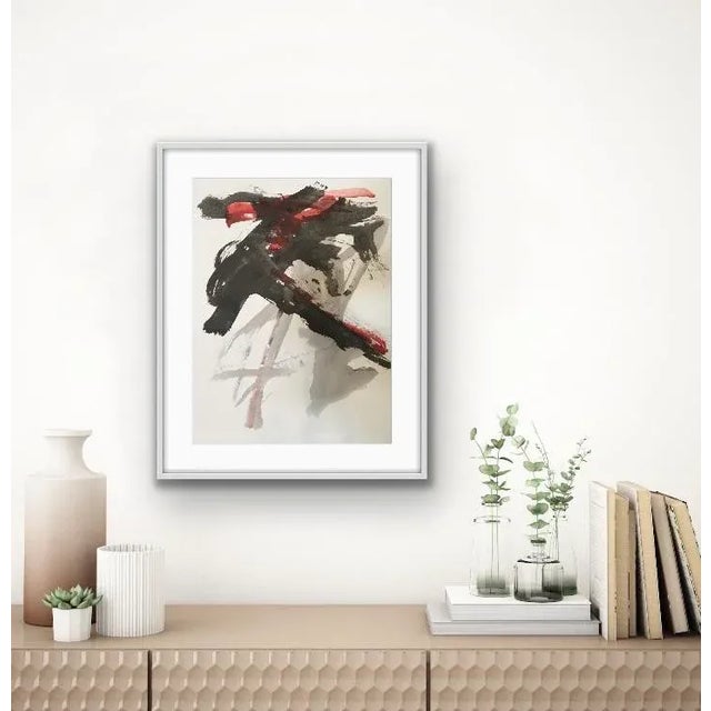 2010s "Saturn V" Contemporary Original Abstract Mixed-Media Painting on Paper by Stephanie Cate For Sale - Image 5 of 7