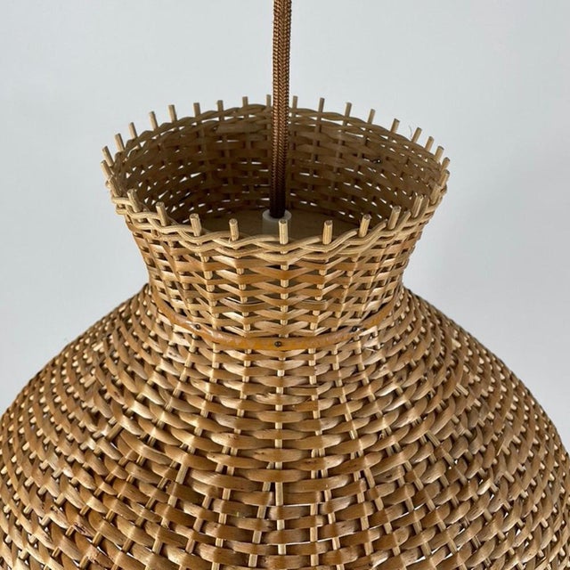 Austrian Rattan & Wicker Pendant, 1950s For Sale - Image 11 of 16