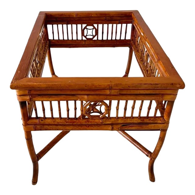 Vintage Brighton Pavilion Style Burnished Bamboo End / Side / Coffee Table Base – Rectangular Frame For Sale