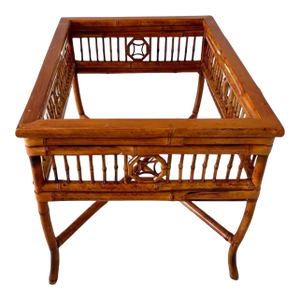 Vintage Brighton Pavilion Style Burnished Bamboo End / Side / Coffee Table Base – Rectangular Frame