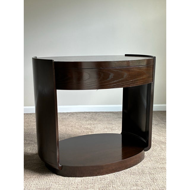 McGuire Pair of Barbara Barry for McGuire Modern Oval Nightstands / End Tables For Sale - Image 4 of 12