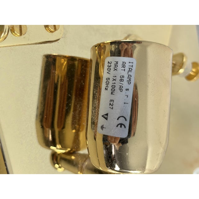 Mid-Century Murano Glass Brass Wall Lamps, 1970s, Set of 2 For Sale - Image 9 of 10