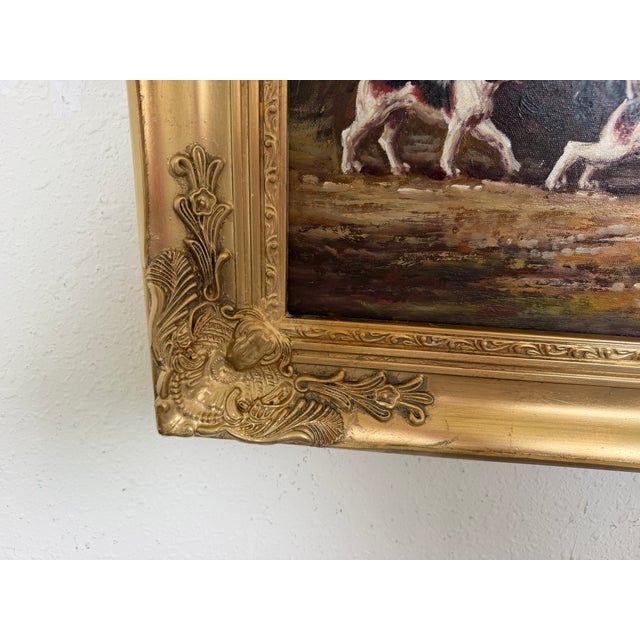 Original Fox Hunting Oil Painting Signed English Hunt Horses Hounds Framed For Sale - Image 12 of 12