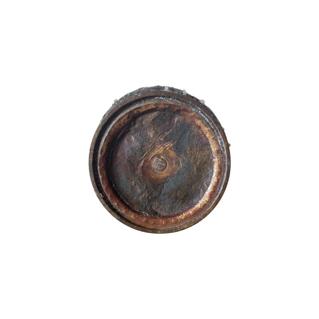 Antique Indian Cast Bronze Floral Candlestick, 1900 For Sale - Image 6 of 7