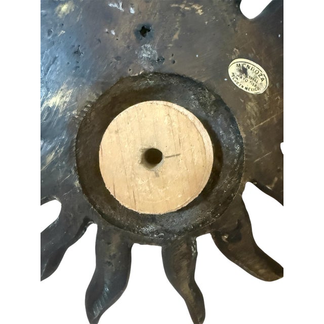 Metal Pepe Mendoza Bronze Sun Inlaid Wall Hanging For Sale - Image 7 of 9