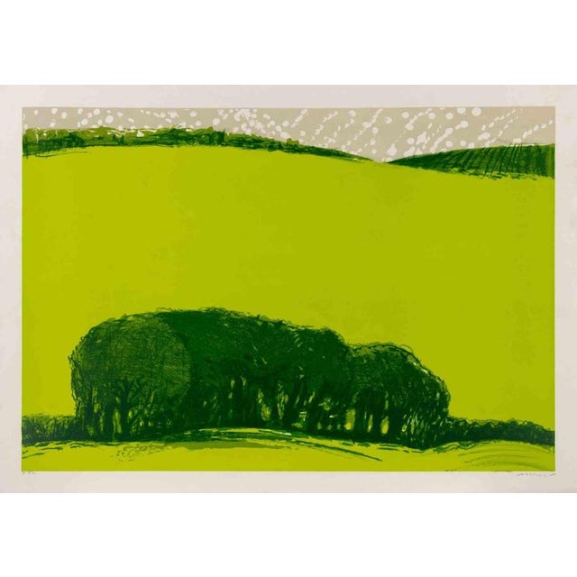 Modern Edolo Masci, Countryside, 1980s, Lithograph For Sale - Image 3 of 3