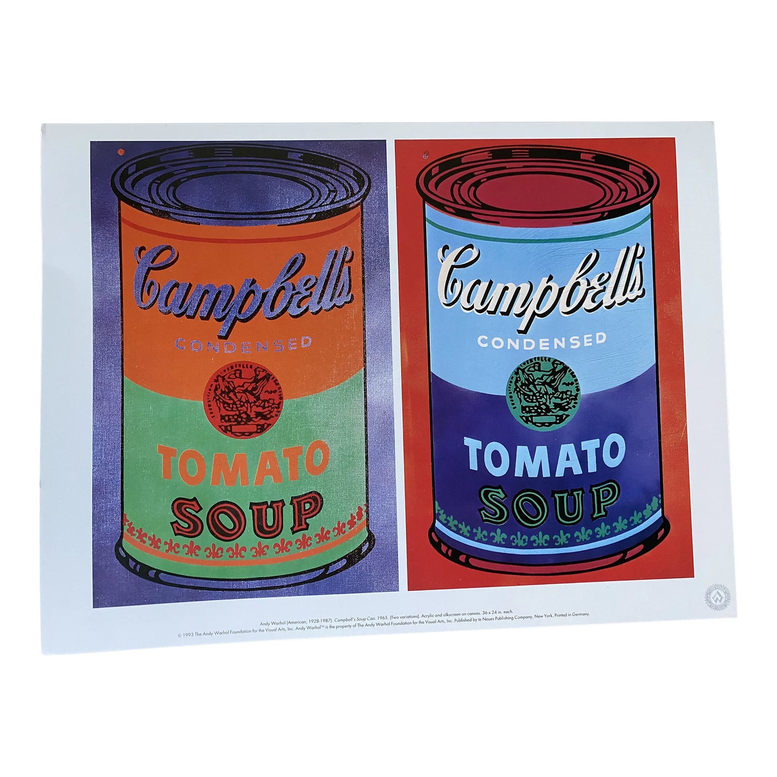 1993 Andy Warhol Estate "Campbell's Soup Can" Pop Art Lithograph Print