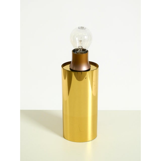 Vintage Brass Table Lamp with Wild Silk Shade from Vereinigte Werkstätten Collection, 1970s For Sale - Image 13 of 18