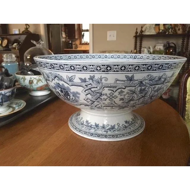 Late 19th Century 19th Century Large Furnival Transferware Centerpiece or Punch Bowl For Sale - Image 5 of 8