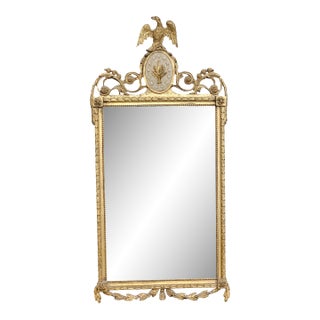 Late 20th Century Friedman Brothers Eagle Mirror Williamsburg Style Gold Gilt Frame For Sale