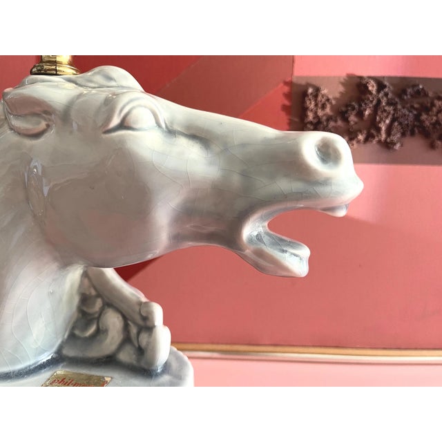 1950s Ceramic Roman Horse Head Lamp & Shade by Phil-Mar Lamps For Sale - Image 10 of 18