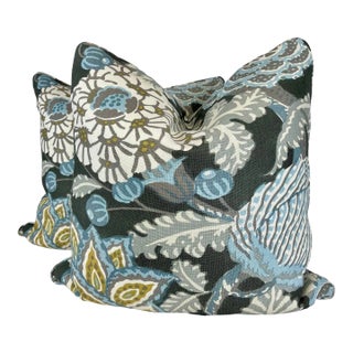 Thibaut "Mitford" in Gray 22" Pillows-A Pair For Sale